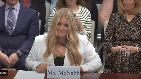 Payton McNabb testifies before the Oversight Committee’s Subcommittee on Delivering on Government Efficiency in the U.S. House of Representatives on Wednesday, May 7.