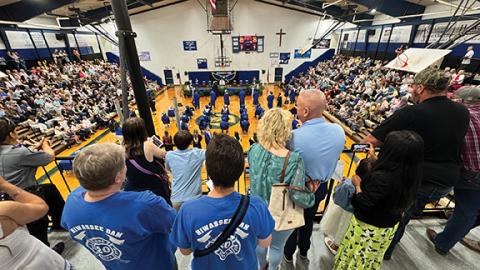 Randy Foster/editor@cherokeescout.com Saturday morning’s commencement at Hiwassee Dam High School drew a standing-room-only audience.