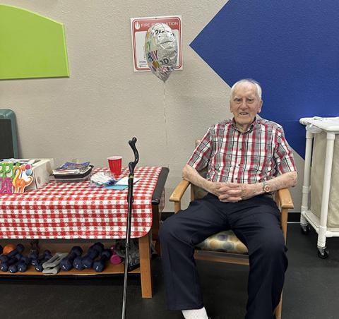 Aiden McCoy Williams/Staff Correspondent Austin Grindle was the center of attention for his 100th birthday celebration Monday morning.