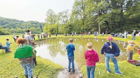 Debbie Hooper/Contributing Photographer The Cherokee County Sheriff’s Office hosted the annual Kids Fishing Day on Saturday at the sheriff’s shooting range in Marble. Zebco provided fishing poles, while G&S Bait provided worms for the youngsters taking part in the free event.