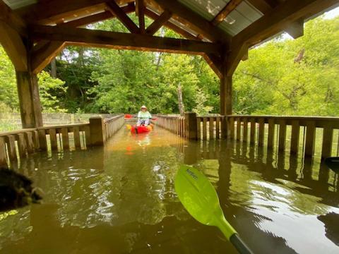 Photos by Scott Schultze/Contributing Photographer Lisa Hill enjoys exploring the nooks and crannies along the lakes and paddling up river heads.