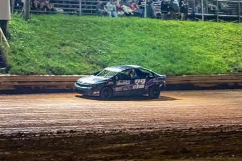 Cannon Crompton/sports@cherokeescout.com Logan Exum of Murphy races on June 6 at Tri-County Racetrack in Brasstown.