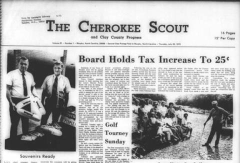 This is the front page of the July 30, 1970, edition of the Cherokee Scout, which was 55 years ago today.