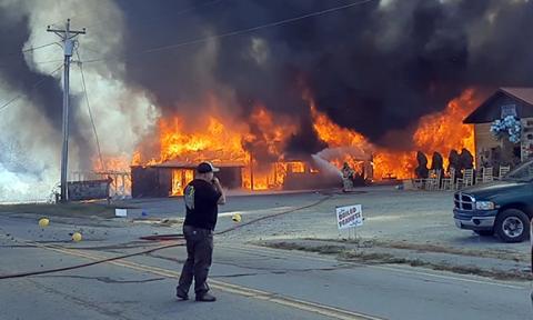 Anngee Quinones-Belian/Staff Correspondent This photo of the fire at Foster’s Flea Market in Ranger in November 2024 won third place for Best Spot Photography in the N.C. Press Association’s 2024 Better Newspapers Editorial Contest.