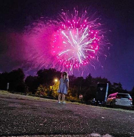  The Fourth of July fireworks display in Andrews captured Sophie Fernandez and Maximus Hogsed. 