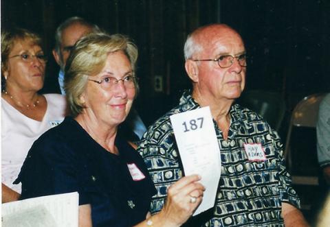 Imagean Adams and her husband Ray, who was the love of her life, sharing a moment at an auction.
