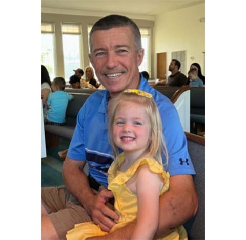 Randy Curtis with his 3-year-old granddaughter, Caroline. The two were involved in a fall that ended up with Randy in the hospital for several days. Thankfully, Caroline only suffered minor injuries. 