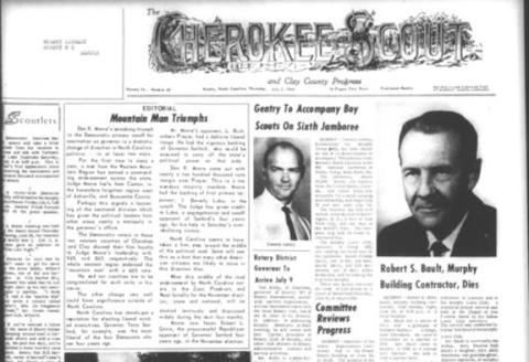 This is the front page of the July 2, 1964, edition of the Cherokee Scout, which was 61 years ago today.