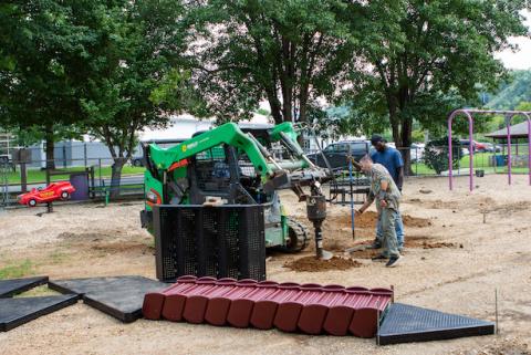The playground on the north side of Konehete Veterans Park in Murphy is officially undergoing a full renovation. 