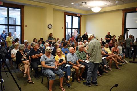Randy Foster/editor@cherokeescout.com The July 29 meeting of the Cherokee County Board of Commissioners at the courthouse in Murphy featured a packed house, many who were there in support of the Valley River Humane Society’s animal shelter in Marble.