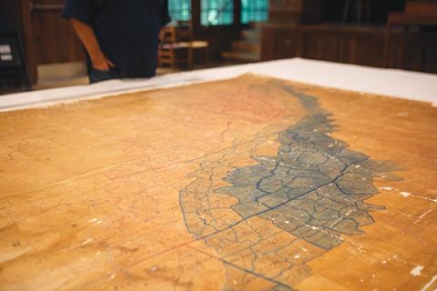 A rare, hand-drawn map of the Southern Appalachian region created in the early 1900s by John C. Campbell Folk School founder Olive Dame Campbell and researcher Elva Dickey has been cleaned, preserved and stabilized.
