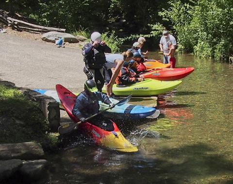 Sam Jokich/Staff Correspondent Whitewater: A group of kayakers enjoy a trip down the Nantahala River in the Nantahala Gorge over the weekend of July 26-27.