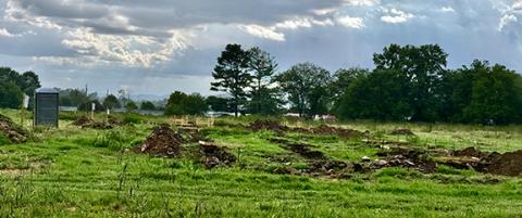Randy Foster/editor@cherokeescout.com Preparation work is underway off Old Robbinsville Road in Andrews to prepare for construction of 17 houses, with framing for the first three expected to begin in the fall.