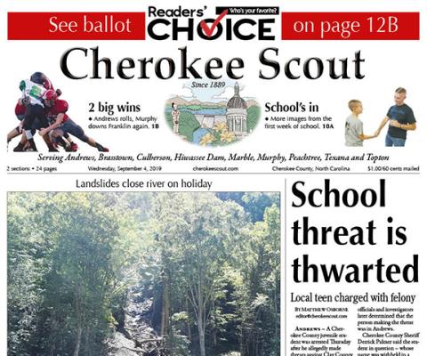 This is the front page of the Sept. 4, 2019, edition of the Cherokee Scout, which was six years ago last week.