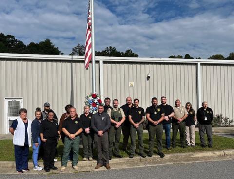 Moment of silence: The Cherokee County Sheriff’s Office held a moment of silence at 10 a.m. Sept. 11. Staff stood alongside Sheriff Dustin Smith at the flagpole in front of the Murphy office, while others who could not make it stood in silence at that time to remember the great sacrifices made on 9/11. “Today is a day to remember all the sacrifices made for this country,” Smith said. “Over the past year, we have also dealt with loss in this office, and again our nation has endured another loss with the assa