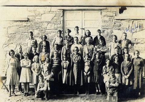 Felix Brady shared his class photo at Andrews Elementary with me, and he thought it was the fifth grade. Shown are (all from left to right) two kneeling in front, Dean Pate West and Truman Arwood. In the front row are: Margaret Neal, Ann Ray, Mary Ruth Webb, Elsie Nelson, Sue Wells, Faye Martin, Eloise Truett, Doris McConnell, Hillary Horn, Hillary Waldroup, Blanche Pullium, Winnie Anderson, Lorene Wright. Second row: teacher Pop Osborn, Truett, Aus Brady, Herbert Horn, Lizzie Russell, Homer Creasman, Irene