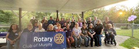 Fifth annual Alzheimer’s Walk: Members of the Rotary Club of Murphy met Sept. 15 under the pavilion at the Rock Gym in Murphy – with partners Reach of Cherokee & Graham Counties, the Andrews Lions Club and the Mayor’s Rising Stars youth group – to raise more than $3,000 for the Coins for Alzheimer’s Research Trust.