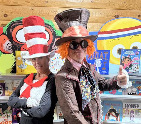 The Cat in the Hat came back: You never know who, or what, you might run into at the Rotary Club of Murphy’s Scholastic Book Fair through Saturday at the Cherokee County Arts Council building, 33 Valley River Ave., Suite C, in downtown Murphy.