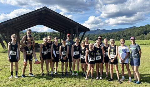Carolina Mountain XC The Carolina Mountain XC team at the meet in Robbinsville on Oct. 1. The team is (from left) Miles Pash, Asa Burr, Nathan Wilson, Rebecca Carver, Eliana Meiners, Titus Tucker, Carson Allen, Wil Meiners, Keely Shook, Eliza Meiners, Berkley Ragon, Penny McSween, Rachel Carver, Aaron Carver, Keller McSween and Amy Meiners.