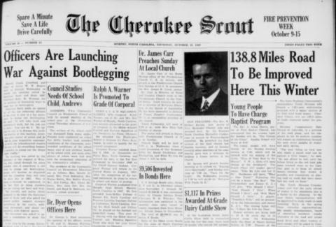 This is the front page of the Oct. 13, 1949, edition of the Cherokee Scout, which was 76 years ago this week.