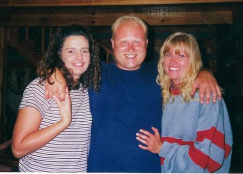 Heather, Casey and Tracy Foster gathered at the Barnard cabin for an evening of karaoke and, of course, Tracy’s smile lit up the porch.