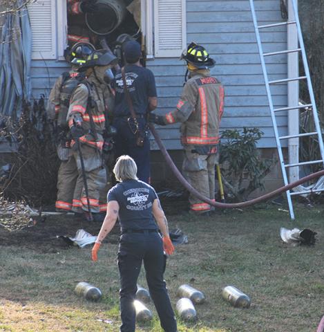 Randy Foster/editor@cherokeescout.com  Firefighters respond to a house fire at 381 John Taylor Road on Nov. 14. Regular training helps keep firefighters knowledgeable and ready to respond in an emergency.