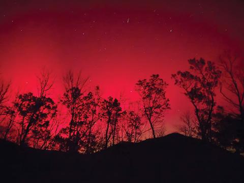 Jerry Malinowski/Contributing Photographer A colorful glow lit up much of Cherokee County’s skies two weeks ago. This image was captured in Hiwassee Dam.