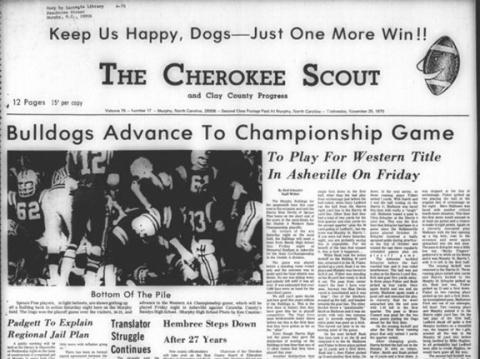 This is the front page of the Nov. 25, 1970, edition of the Cherokee Scout, which was 55 years ago this week.