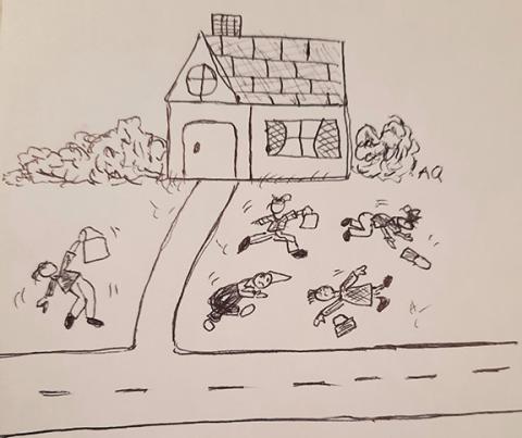 Perhaps booze-filled chocolates aren’t the best choice of candy on Halloween night. A yard littered with stumbling children draws attention from the cops.