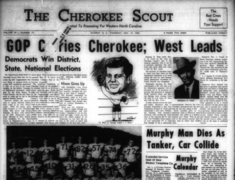 This is the front page of the Nov. 10, 1960, edition of the Cherokee Scout, which was 65 years ago this week.