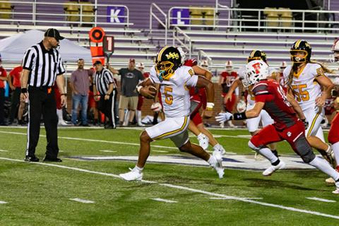 Murphy running back Cameron Clem breaks free from Franklin defenders during the game at Western Carolina University on Aug. 22.