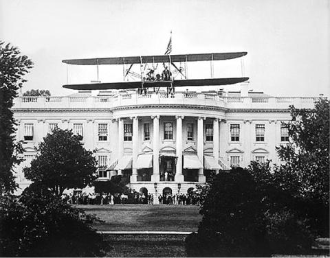 Harry Atwood taking off from his landing on the White House lawn as President William Howard Taft looked on. On that same date 56 years later, Atwood would pass in Cherokee County.