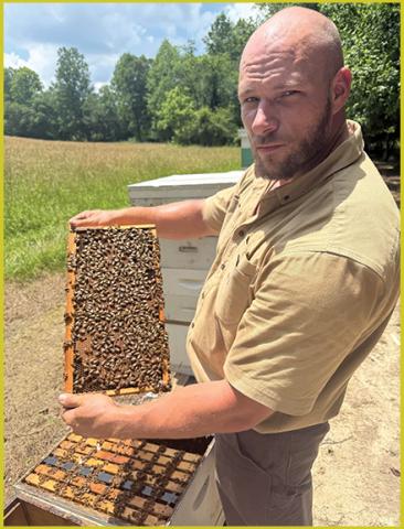 Photos by Aiden McCoy Williams/Staff Correspondent Gage Killian has worked his way up from having just four bee hives to 250.