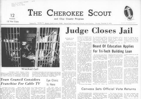 This is the front page of the Nov. 12, 1970, edition of the Cherokee Scout, which was 55 years ago today.