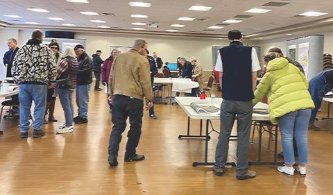 The Tennessee Valley Authority heard comments and answered questions from landowners and residents in the area on the proposed transmission routes which will tie into a new Blue Ridge Mountain Electric Membership Corp. substation on Burnt Schoolhouse Road in Shooting Creek.