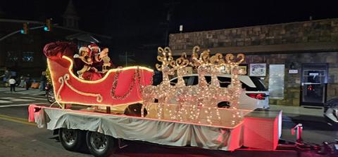 Santa and Mrs Claus wave greetings to crowds during the 2024 Andrews Christmas parade. This year’s parade is at 6:15 p.m. Saturday, Dec. 13 This year’s theme is “A Gingerbread Christmas.” The town is also full of other activities to celebrate the season beginning Friday, Dec. 12.