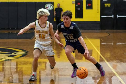 Cannon Crompton/sports@cherokeescout.com Cole McCoy of Nantahala drives to the hoop with the ball during last season’s game against Murphy on Jan. 9.
