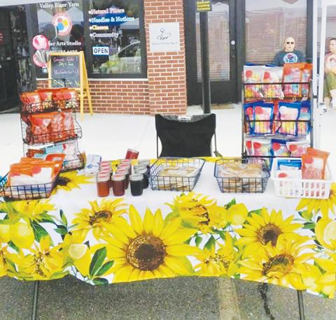 Photos by Aiden McCoy Williams/Staff Correspondent Newfound Meadows owner Shiela Hudson often sets up at local farmers markets to sell items made from plants grown on her farm.