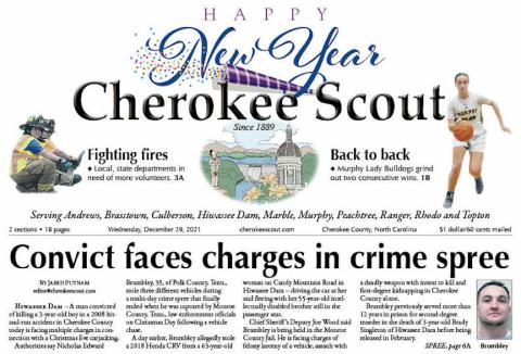 Dec. 29, 2021 top of the front page, Cherokee Scout