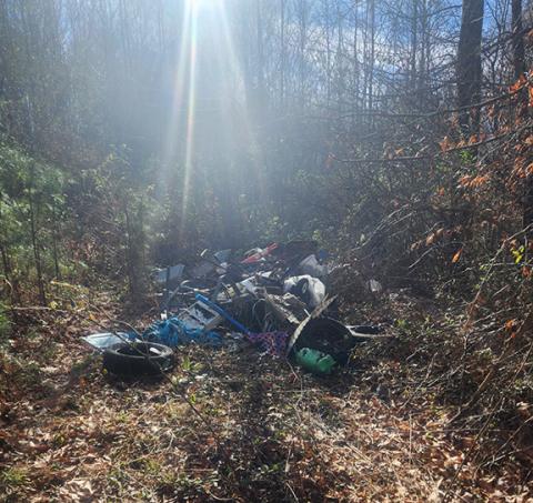 Robert Waldroup/Contributing Photographer Illegal dumping: This unofficial garbage dump is about 1 mile from the Cherokee County Landfill, just off U.S. 19/74 in Marble on the east lanes, about 200 yards from the traffic light by the Dollar General store.
