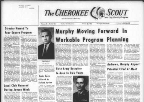 This is the front page of the Jan. 20, 1966, edition of the Cherokee Scout, which was 59 years ago this week.