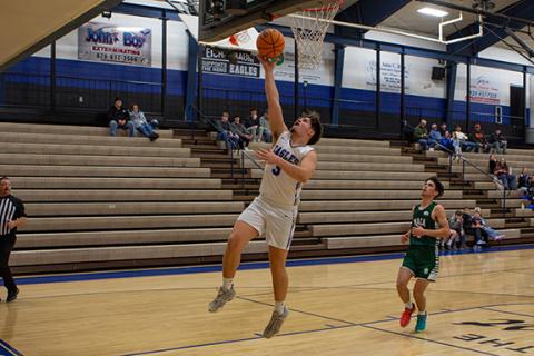 Jimmy Kelly of Hiwassee Dam goes up for a layup against Mountain Area Christian Academy on Jan. 27. 