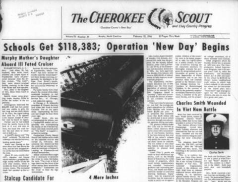 This is the front page of the Feb. 10, 1966, edition of the Cherokee Scout, which was 60 years ago this week.