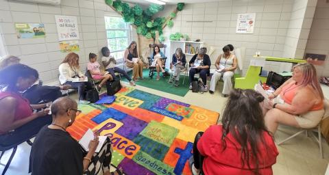 Marni Kaufman (far right, seated) speaks in a session from the 2025 Multicultural Women’s Development Conference. This year’s conference sponsored by One Dozen Who Care celebrates its 25th year at Lake Junaluska on Friday and Saturday.