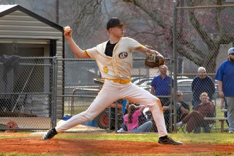 Konner Dockery of Murphy pitches against Hiwassee Dam on Friday. 