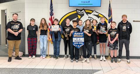The Lego Robotics Team from Murphy Middle School recently received an award for their efforts from the Tennessee Valley Authority.