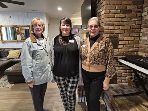 Angela Bollo-Higgins (from left), regional director of community engagement Crossnore Communities for Children, is shown with daughters from the Ruth Davidson and the Old Unicoi Trail DAR Chapters during the Crossnore Open House on Feb. 24.