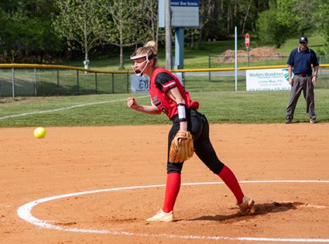 Lauren Cochran of Andrews pitches against Hiwassee Dam last season on April 29, 2025. 
