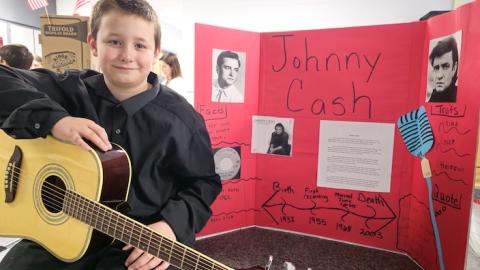 Colton Lambert portrays “The Man in Black,” American country music legend Johnny Cash.