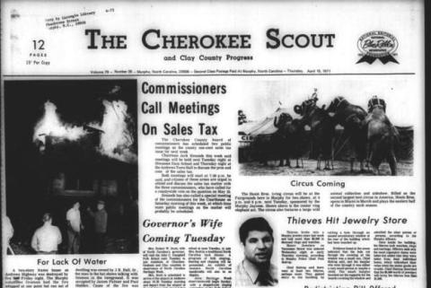 This is the front page of the April 15, 1971, edition of the Cherokee Scout, which was 55 years ago today.